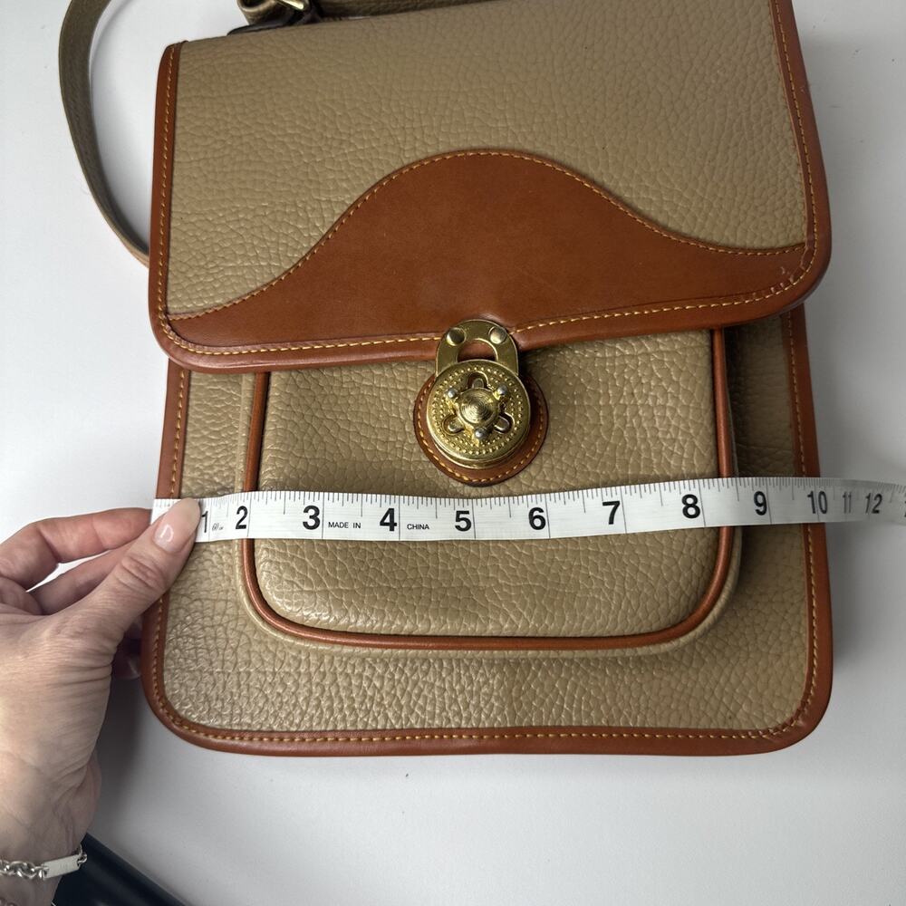 Vintage Korean Pebbled Leather Backpack Turn Lock Natural Tan Brown Stylish Cute - Picture 16 of 16